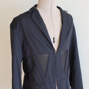 Stylish Black Mesh Blazer